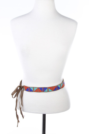Beads Embellished Tie up Belt 4FCD1